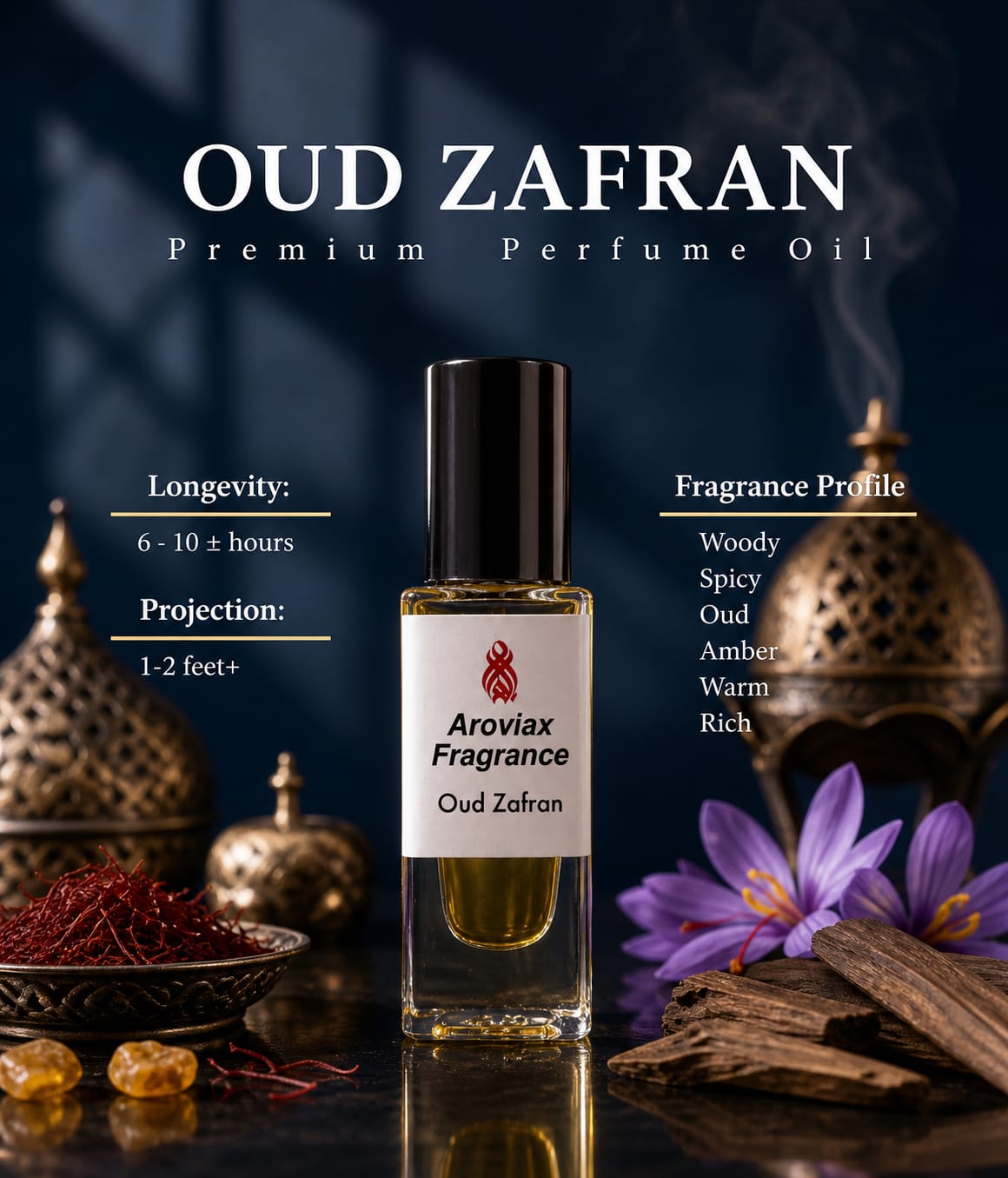 Oud Zafran Premium Perfume Oil – 6ml